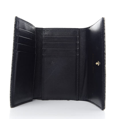 Christian Dior Ceramic Effect Deerskin Cannage Diorama Elancee Wallet Dark Grey 5 of 7