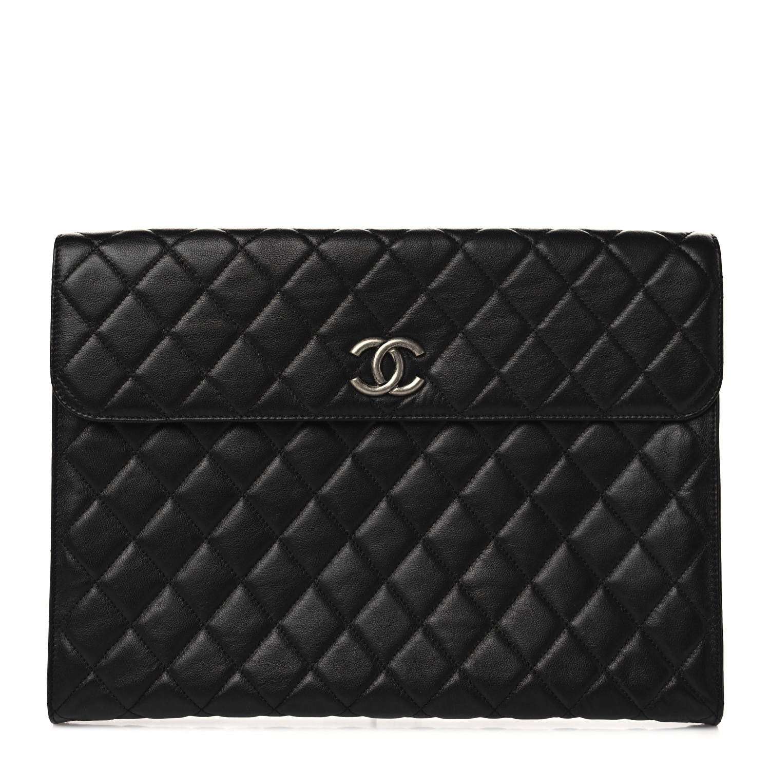 Chanel Calfskin Quilted Document Portfolio Holder Black 1 of 9