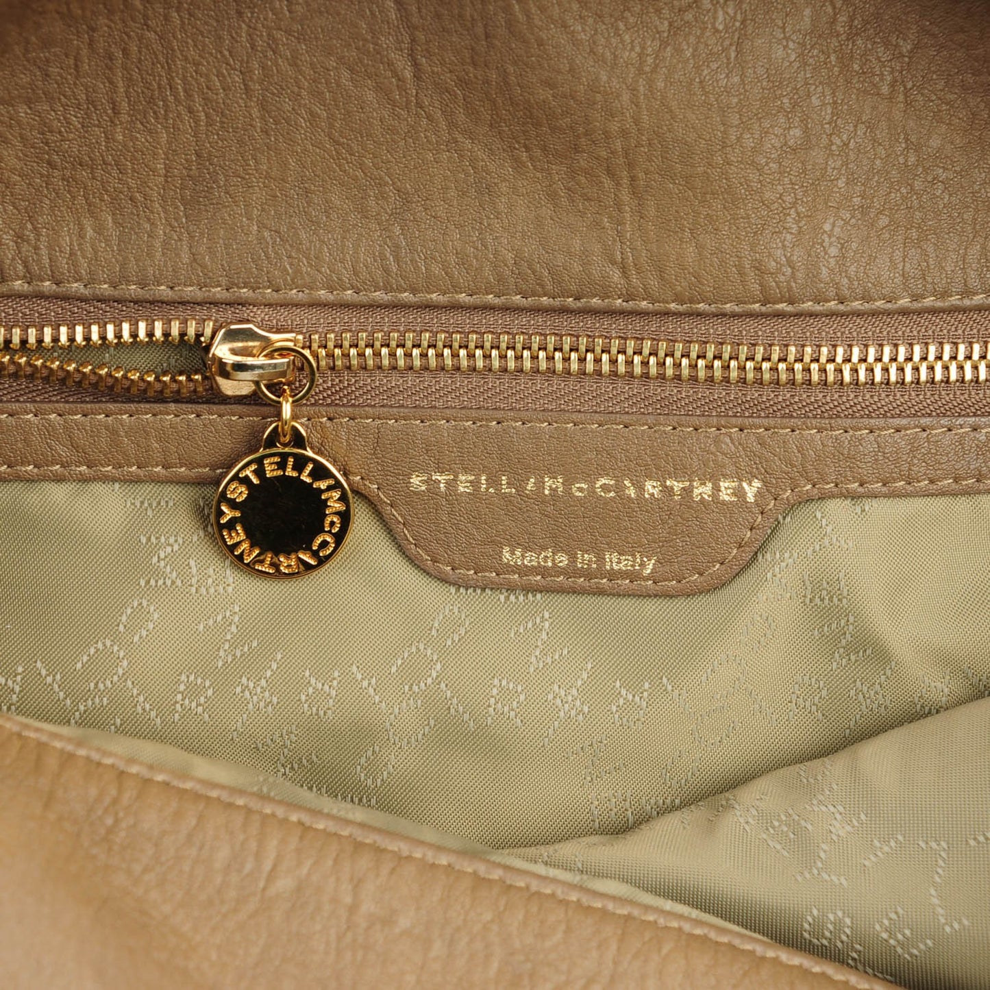 Faux Leather Falabella Fold Over Tote Brown