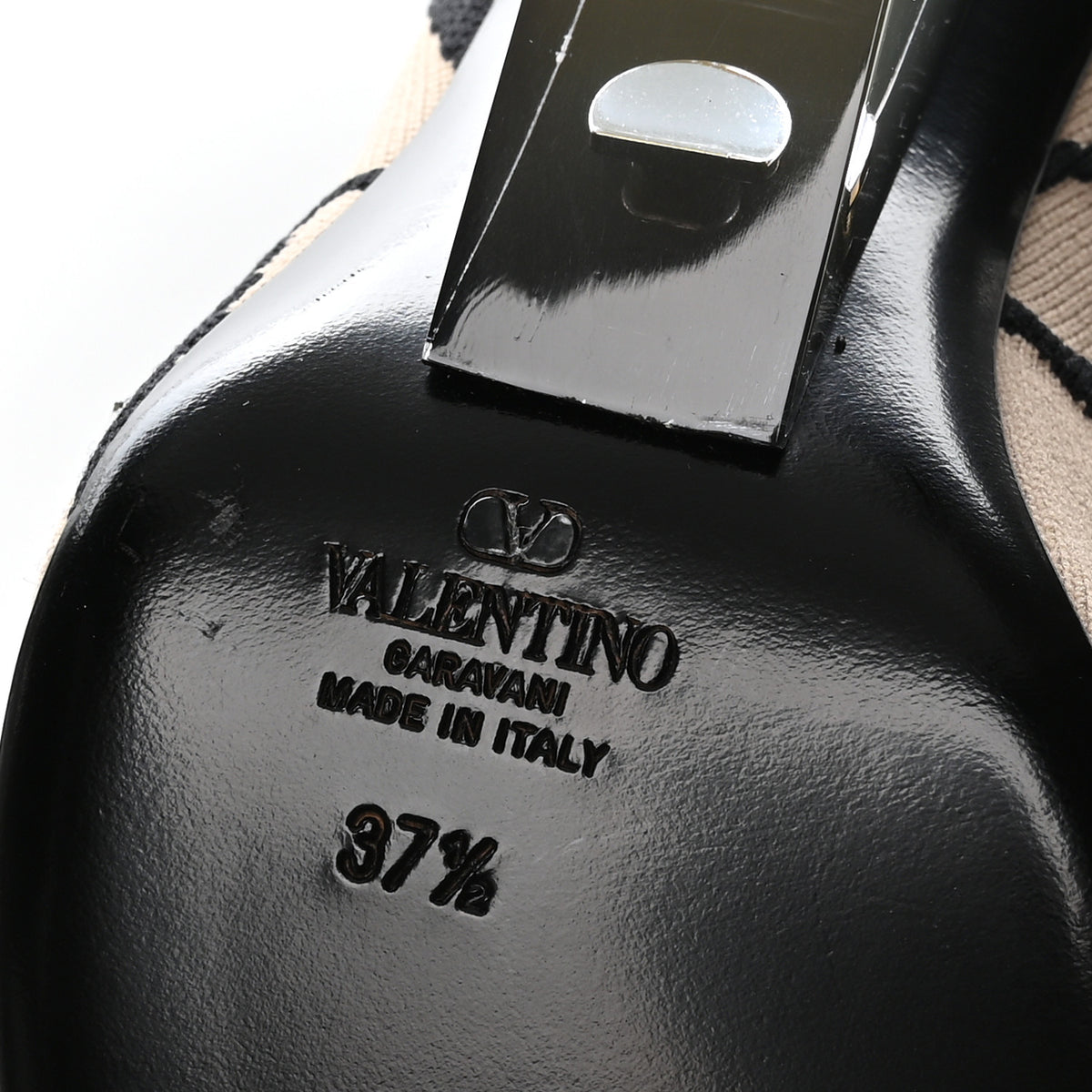 Valentino Garavani Toile Iconographe Calfskin Vlogo Over the Knee 70mm Boots 37.5  Naturale Nero 6 of 6