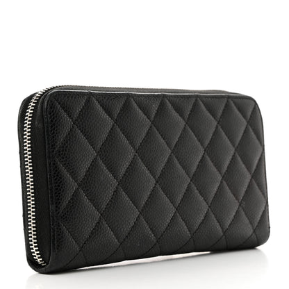 Chanel Caviar Quilted Large Gusset Zip Around Wallet Black 3 of 9