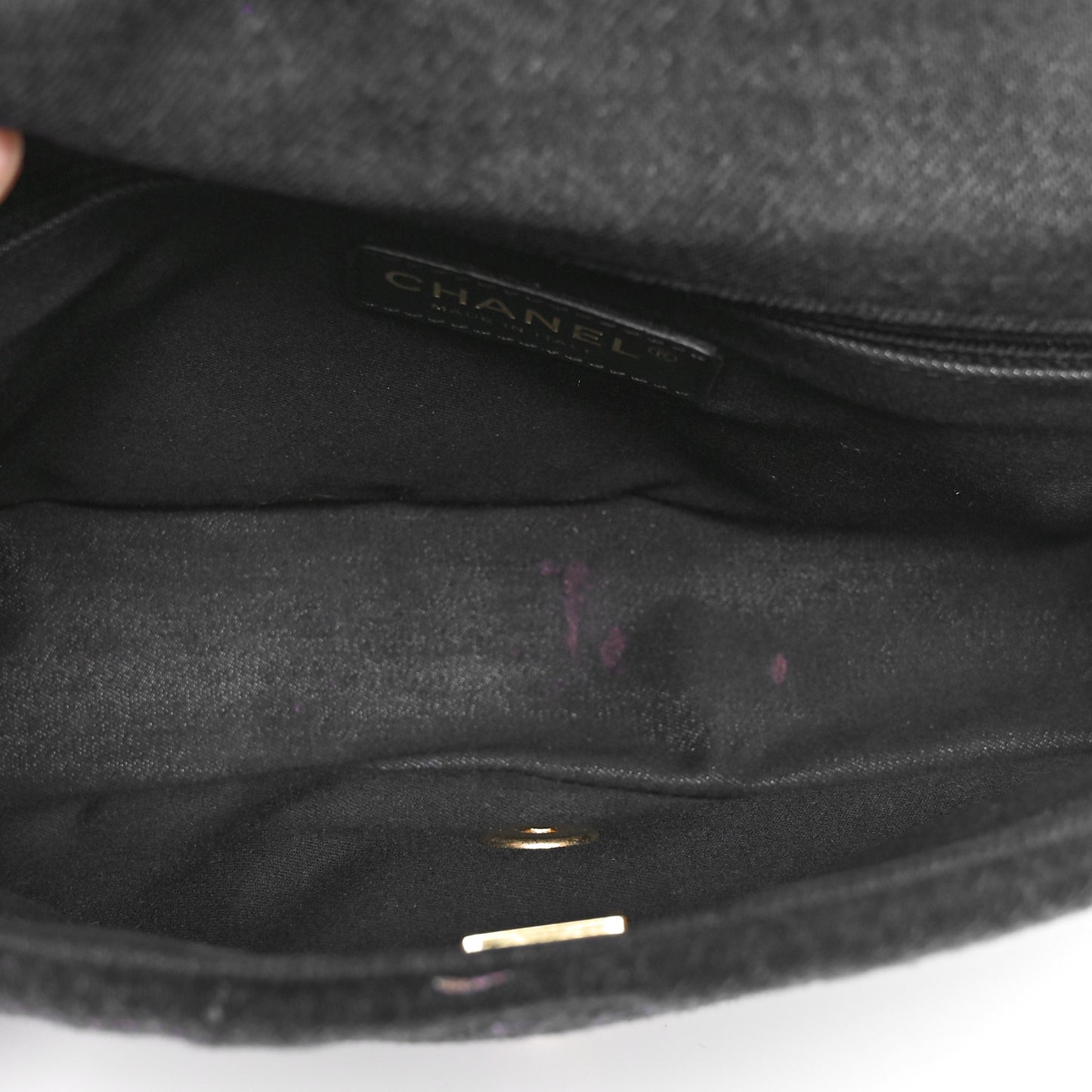 Denim Quilted Denim Mood Large Flap Black Multicolor