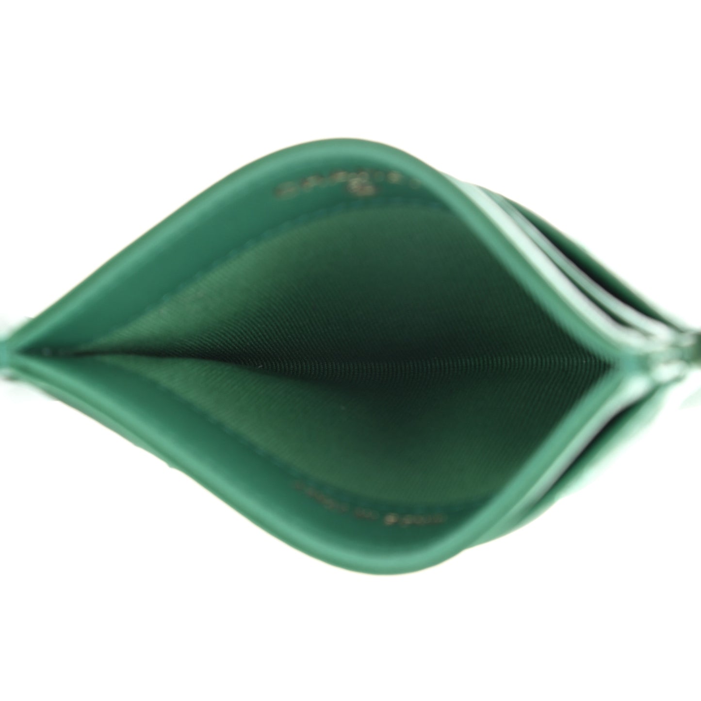 Lambskin Quilted Card Holder Green