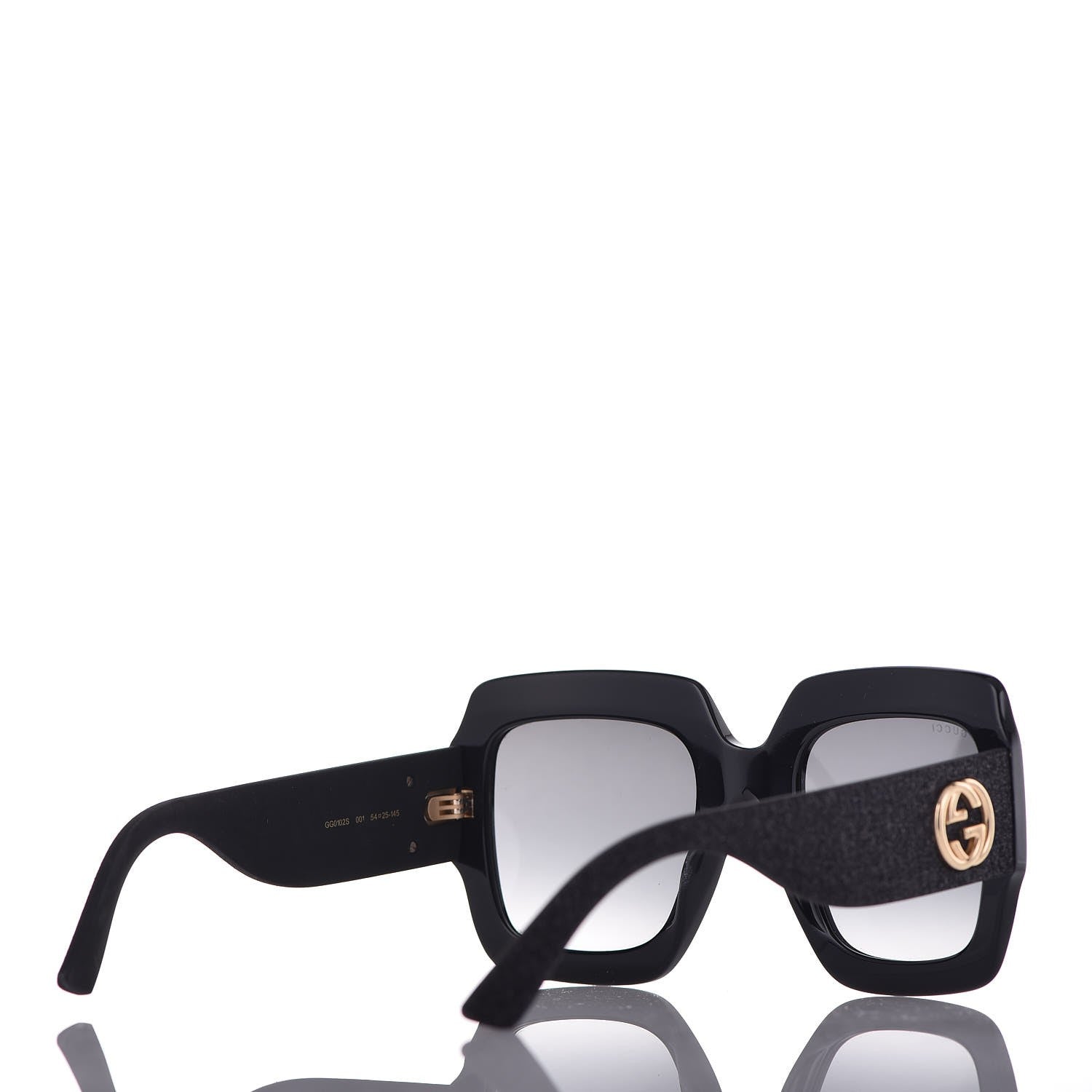 Gucci Square Frame Glitter GG0102S Sunglasses Black 4 of 9