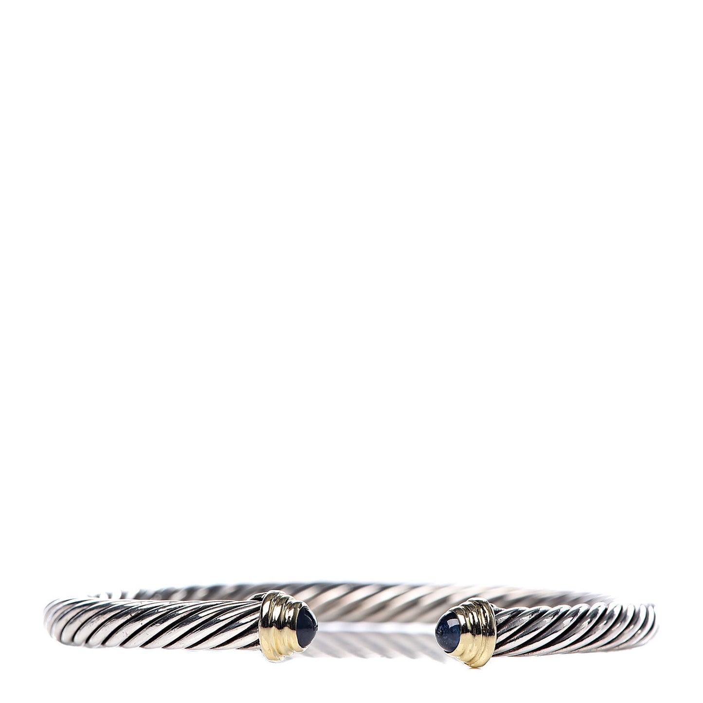 Sterling Silver 18K Yellow Gold Blue Sapphire 4mm Cable Kids Birthstone Bracelet
