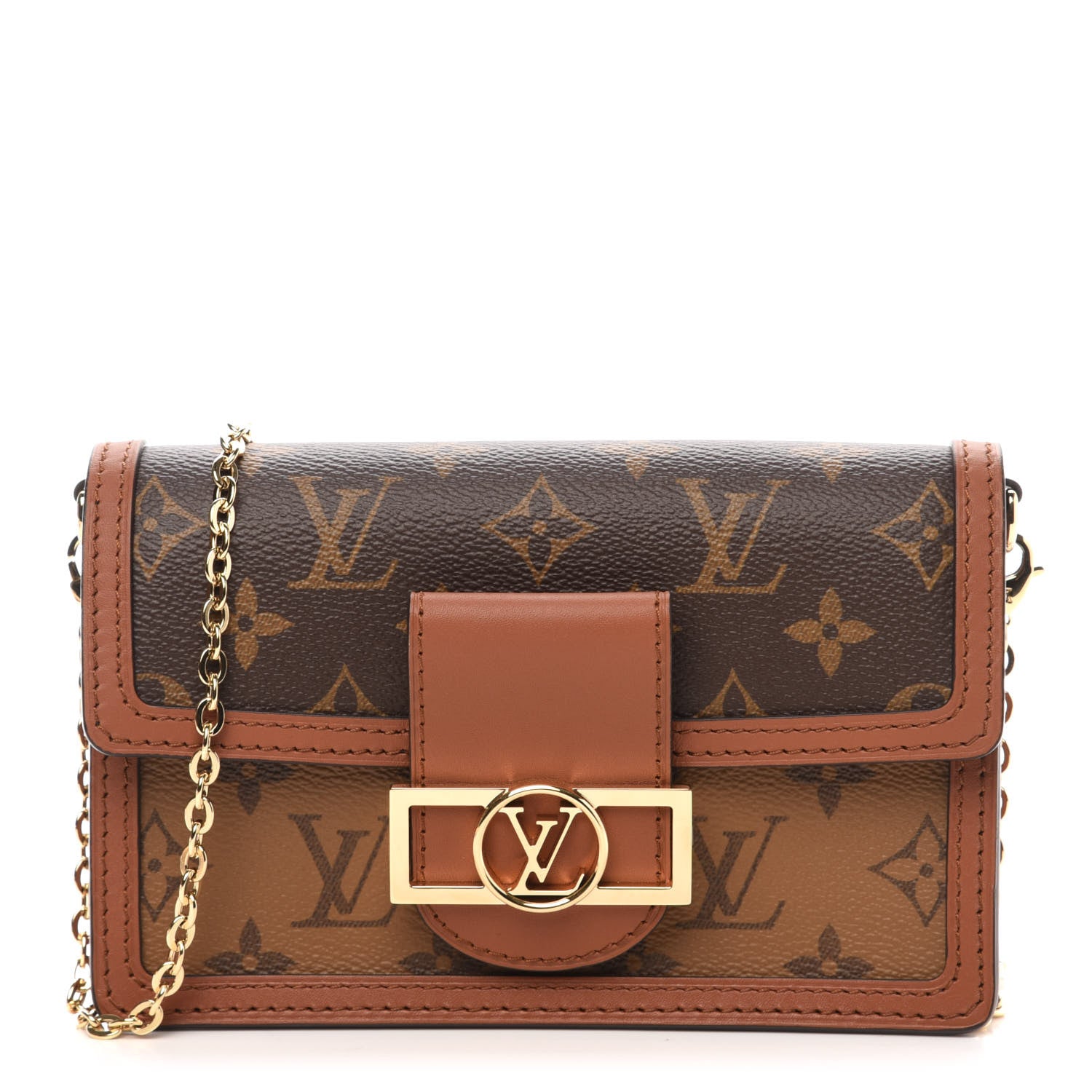 Louis Vuitton Reverse Monogram Dauphine Chain Wallet 1 of 9