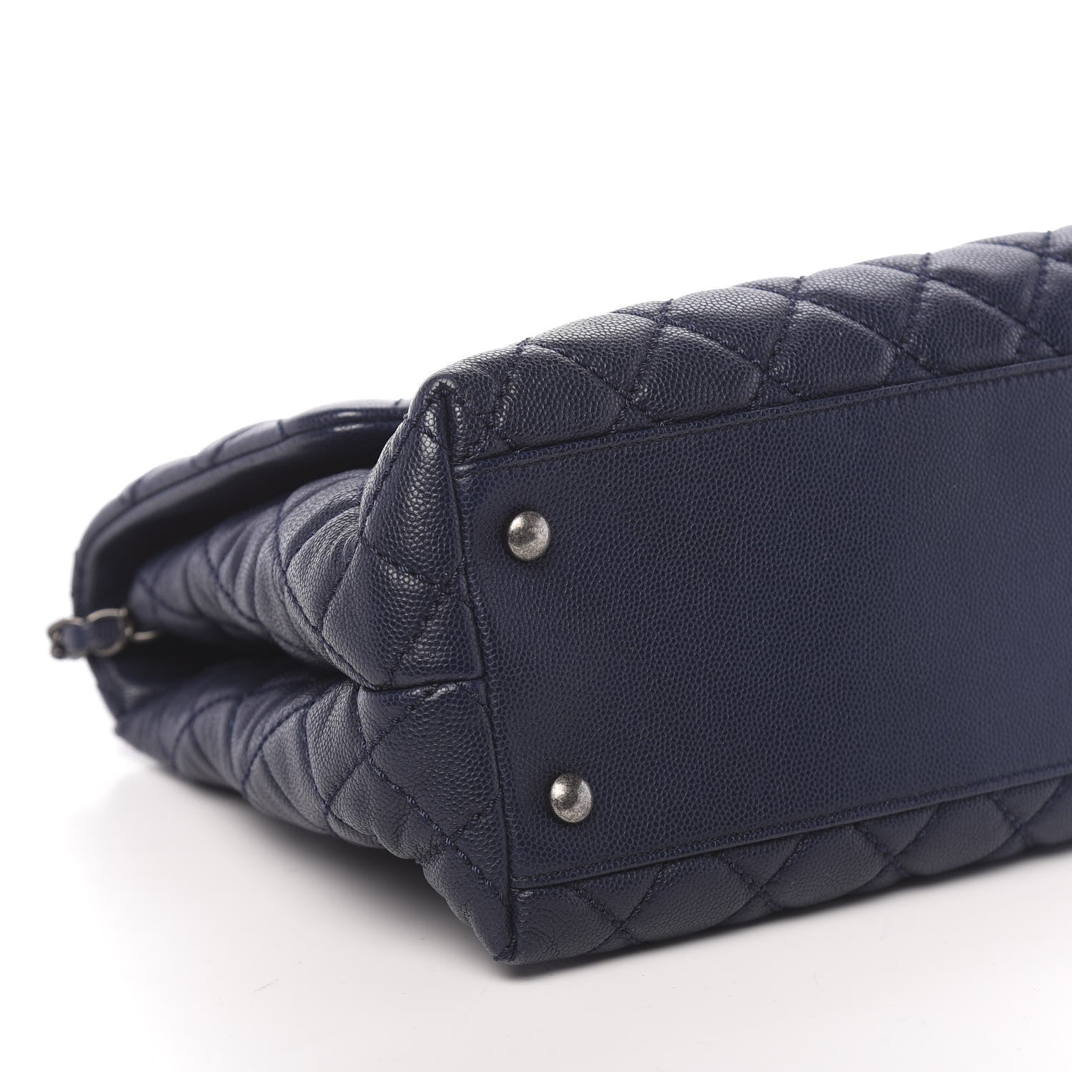 Chanel Caviar Quilted Medium Coco Handle Flap Navy Blue 8 of 11