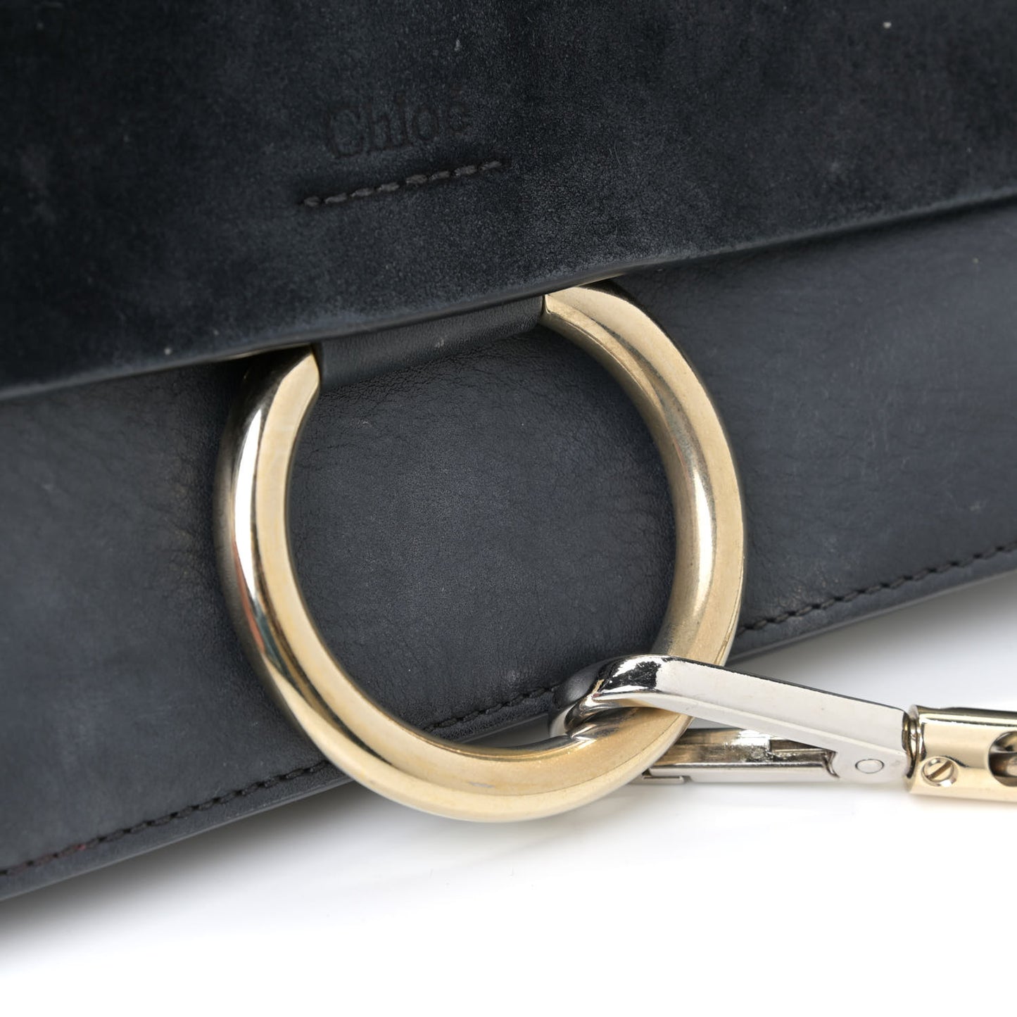 Suede Calfskin Small Faye Shoulder Bag Black