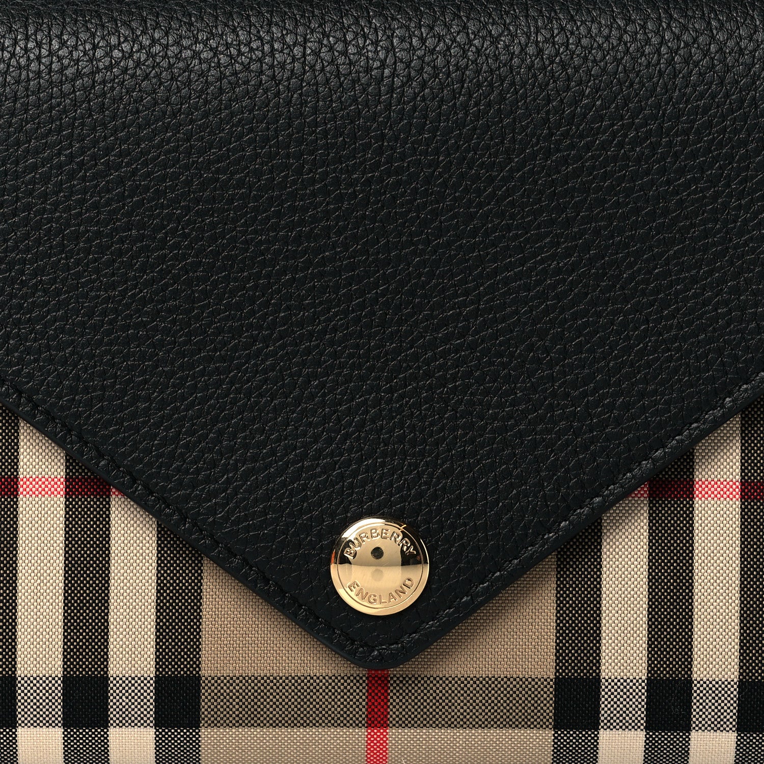 Burberry Grainy Calfskin Vintage Check Wallet With Detachable Strap Black 7 of 9
