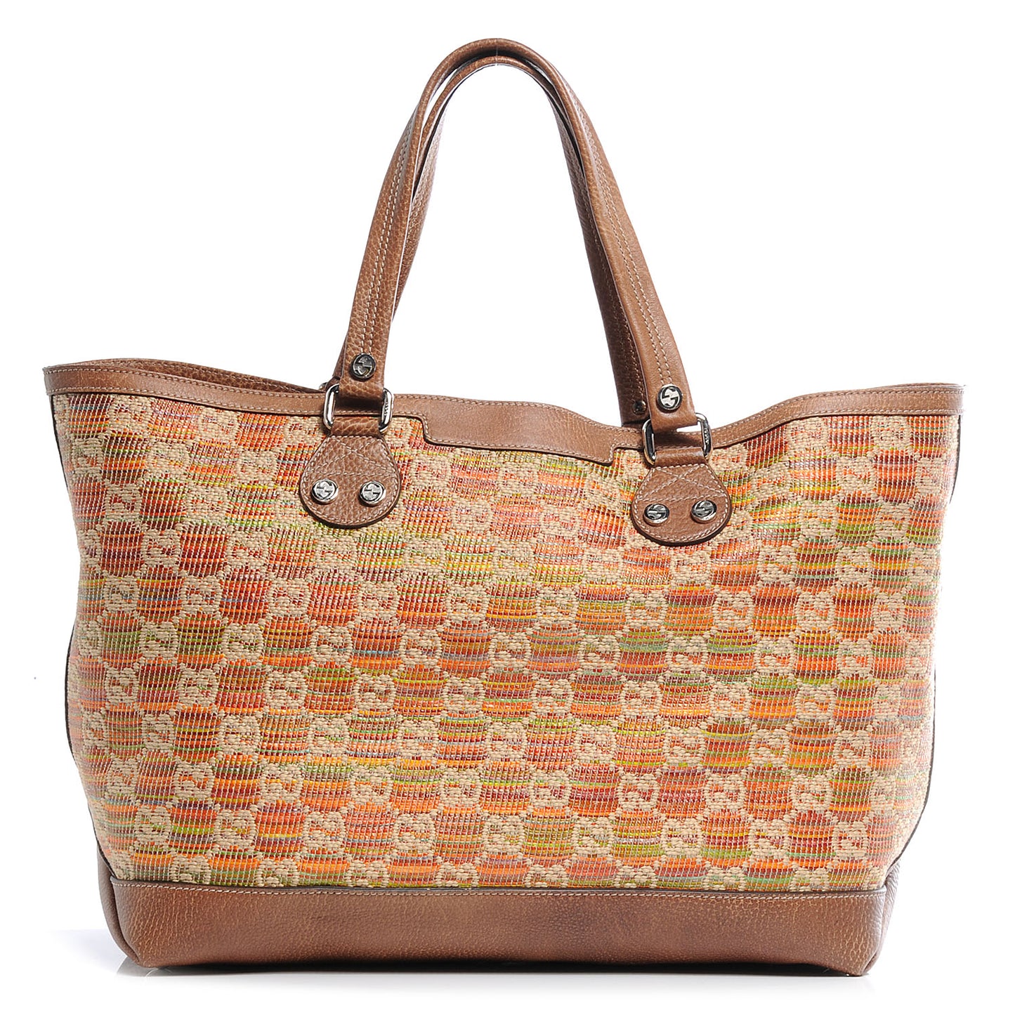 Straw Libeccio Monogram Large Sunset Tote Multicolor