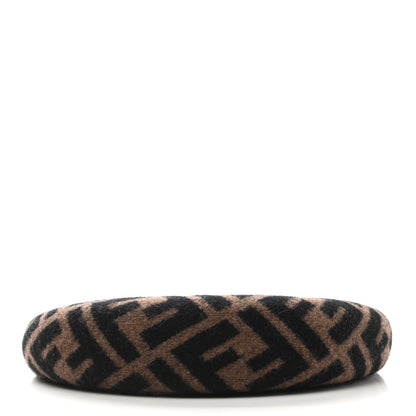 Fendi Wool Cashmere FF Logo Headband Tobacco 6 of 14