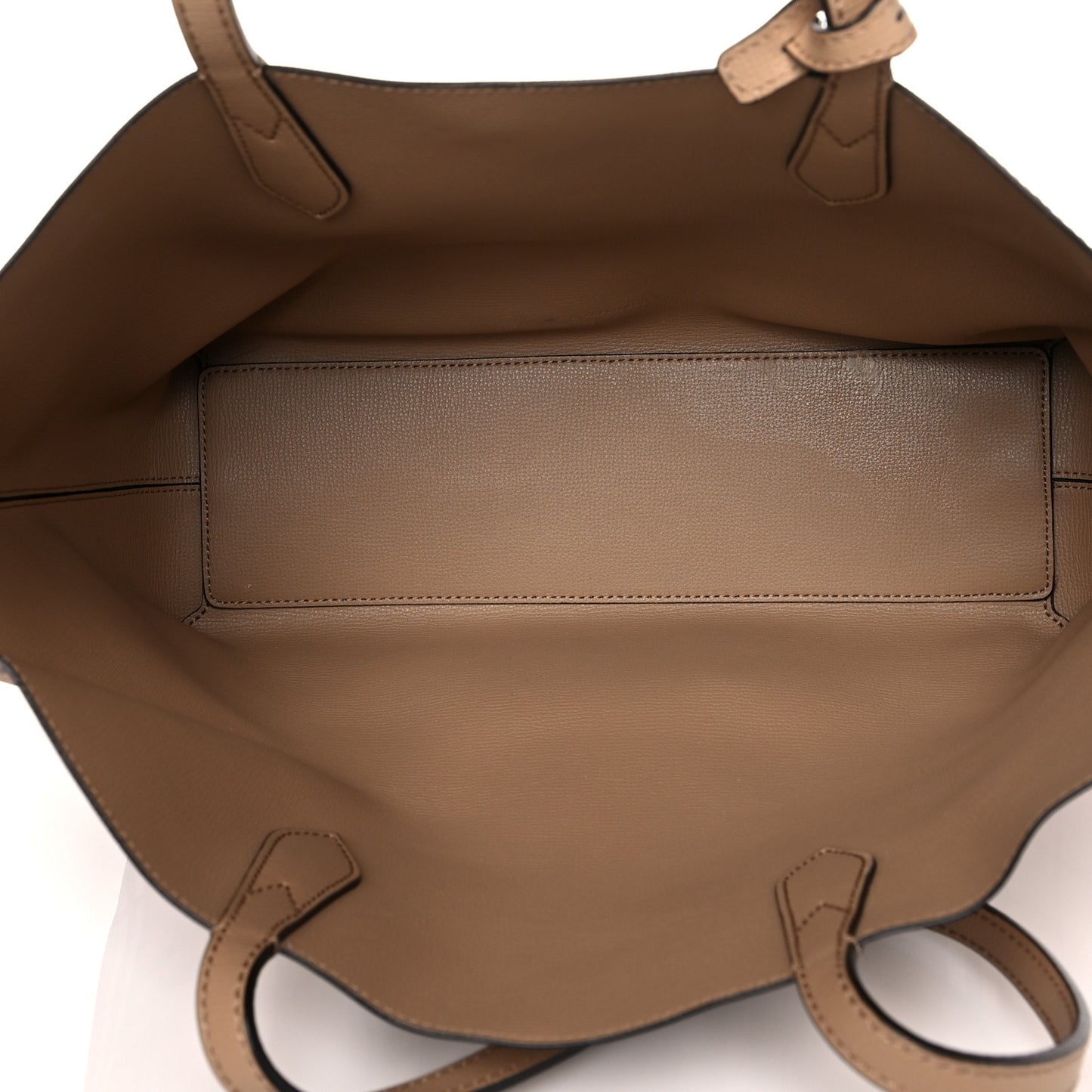 Grainy Calfskin Haymarket Check Medium Reversible Tote Camel