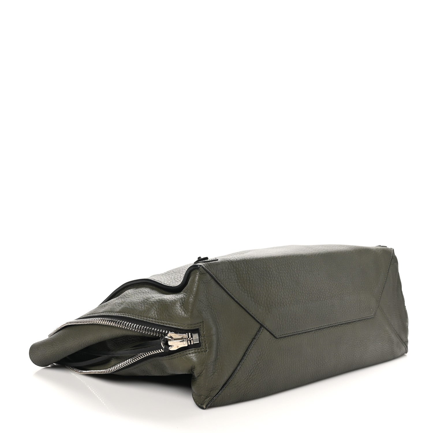 Balenciaga Supple Calfskin Papier A4 Zip Around Tote Green Black 4 of 10
