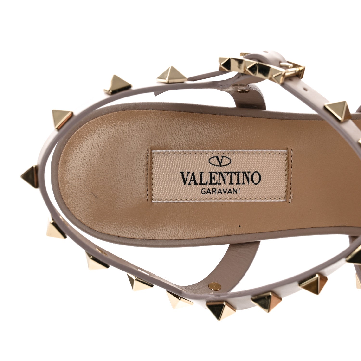 Valentino Garavani Calfskin Rockstud 60mm City Sandals 38 Poudre 7 of 11
