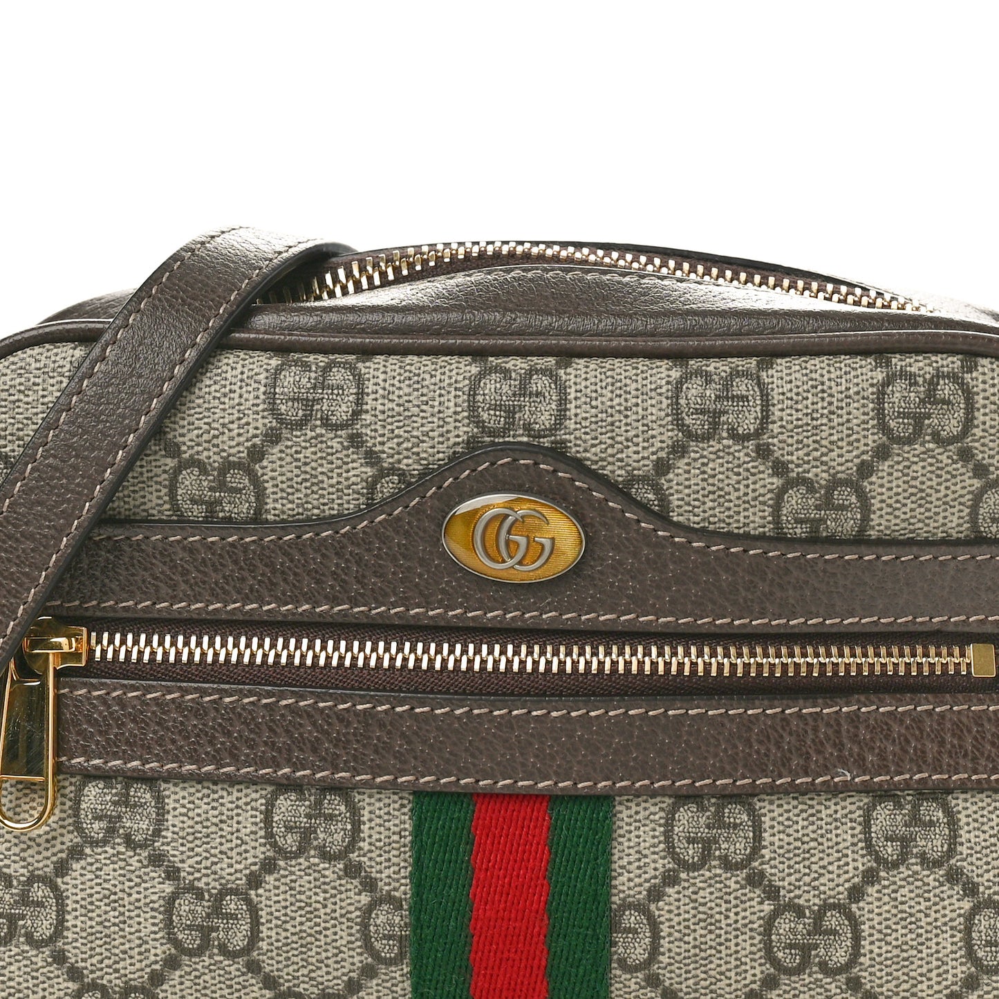 GG Supreme Monogram Web Mini Ophidia Shoulder Bag Brown