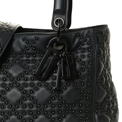 Christian Dior UItra Matte Calfskin Cannage Studded Medium Supple Lady Dior Black 12 of 16