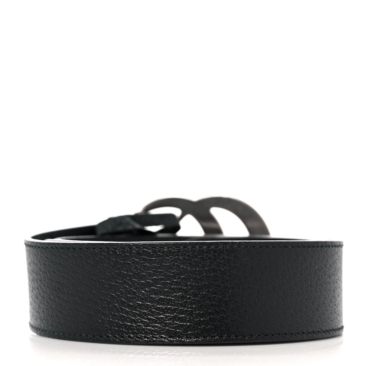 Textured Dollar Calfskin Nickel Double G 40mm Belt 100 40 Black