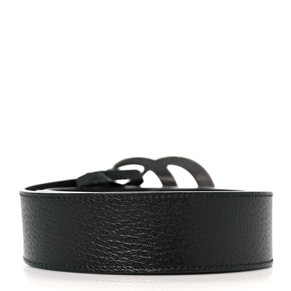 Gucci Textured Dollar Calfskin Nickel Double G 40mm Belt 100 40 Black 2 of 5