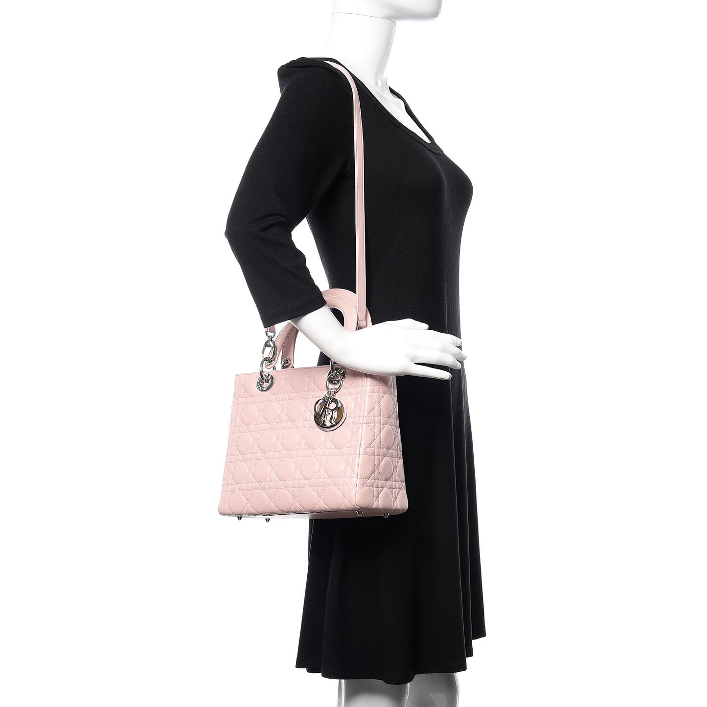 Lambskin Cannage Medium Lady Dior Light Pink