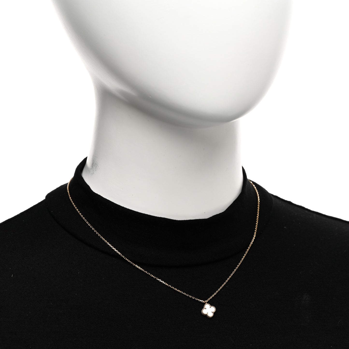 18K Yellow Gold Mother of Pearl Sweet Alhambra Pendant Necklace