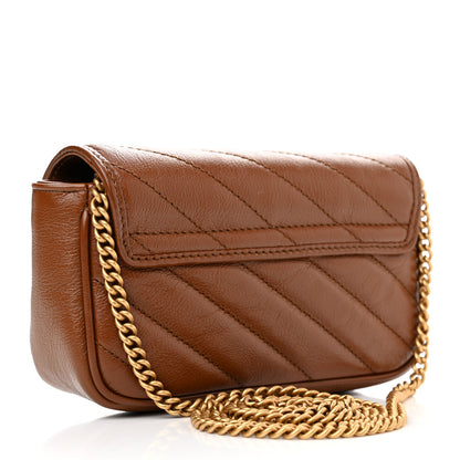 Gucci Azalea Calfskin Matelasse Diagonal Super Mini GG Marmont Shoulder Bag Cuir 3 of 11