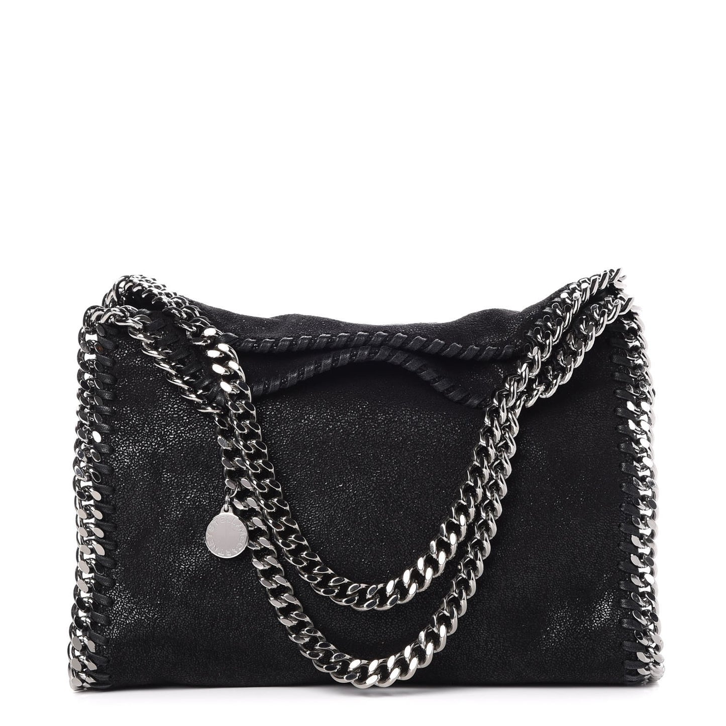 Shaggy Deer Mini Falabella Fold Over Tote Black