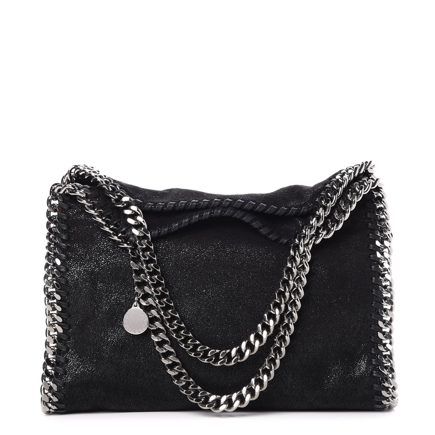 Stella McCartney Shaggy Deer Mini Falabella Fold Over Tote Black 1 of 8