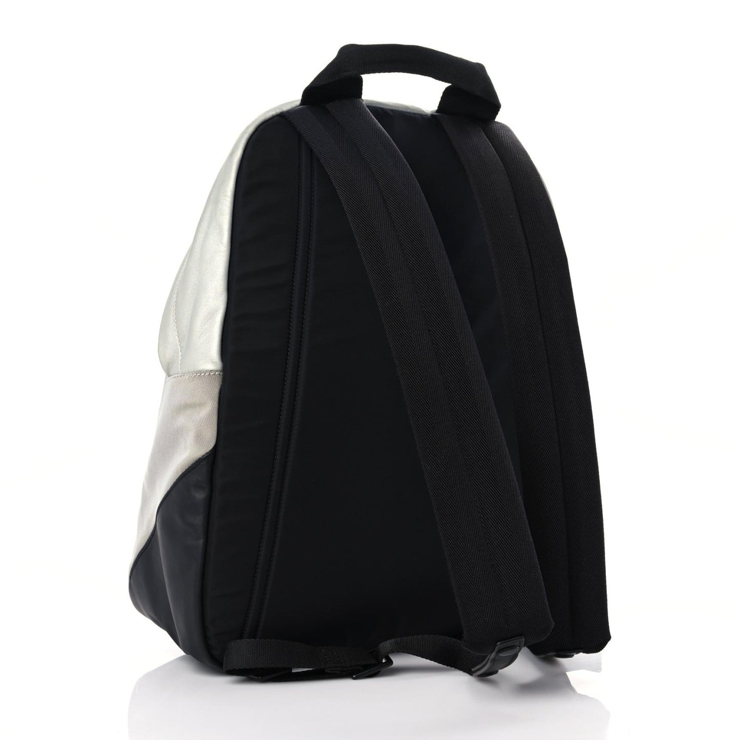Technical Canvas Nappa Nylon Backpack Grey Black