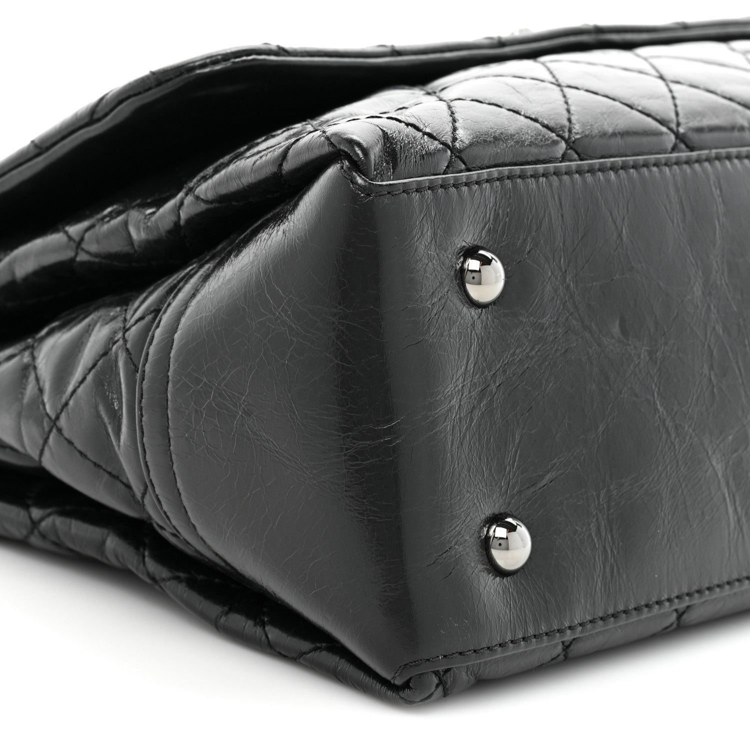 Chanel Glazed Calfskin Quilted Large Lady Pearly Flap Black 10 of 14