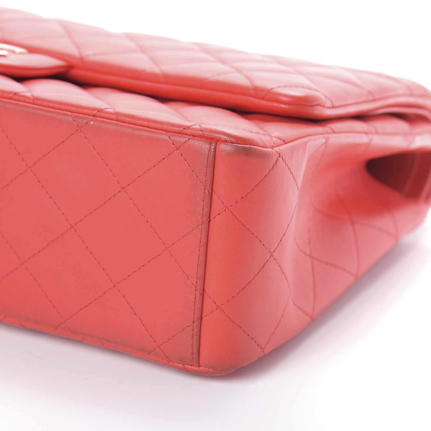 Chanel Lambskin Quilted Maxi Double Flap Red 11 of 11