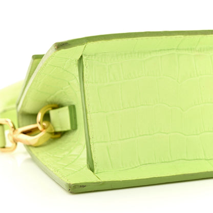 Jacquemus Calfskin Crocodile Embossed Le Chiquito Moyen Light Green 11 of 17