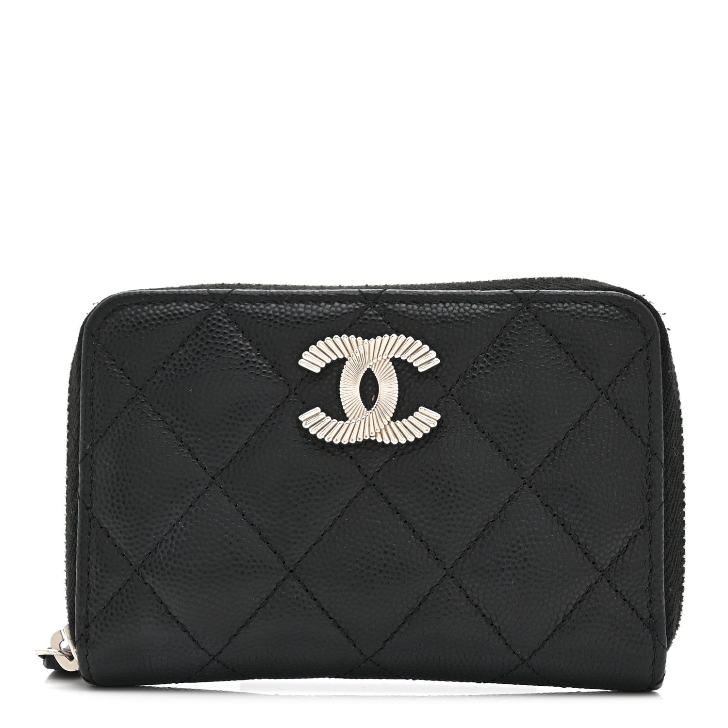 Chanel Caviar Quilted CC Zipped Coin Purse Black 1 of 7