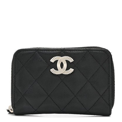 Chanel Caviar Quilted CC Zipped Coin Purse Black 1 of 7
