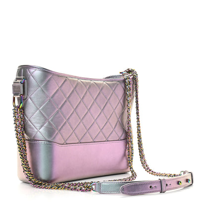 Chanel Iridescent Lambskin Calfskin Quilted Medium Gabrielle Hobo Light Purple 3 of 9