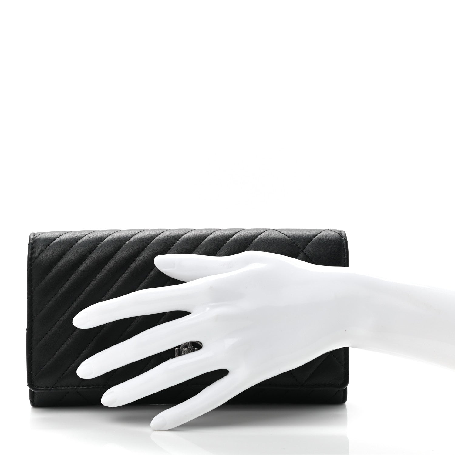 Chanel Lambskin Quilted Large Coco Boy Gusset Flap Wallet Black 4 of 18