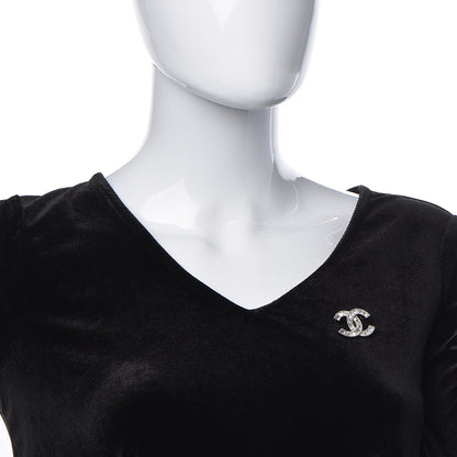 Chanel Crystal CC Brooch Silver 2 of 5
