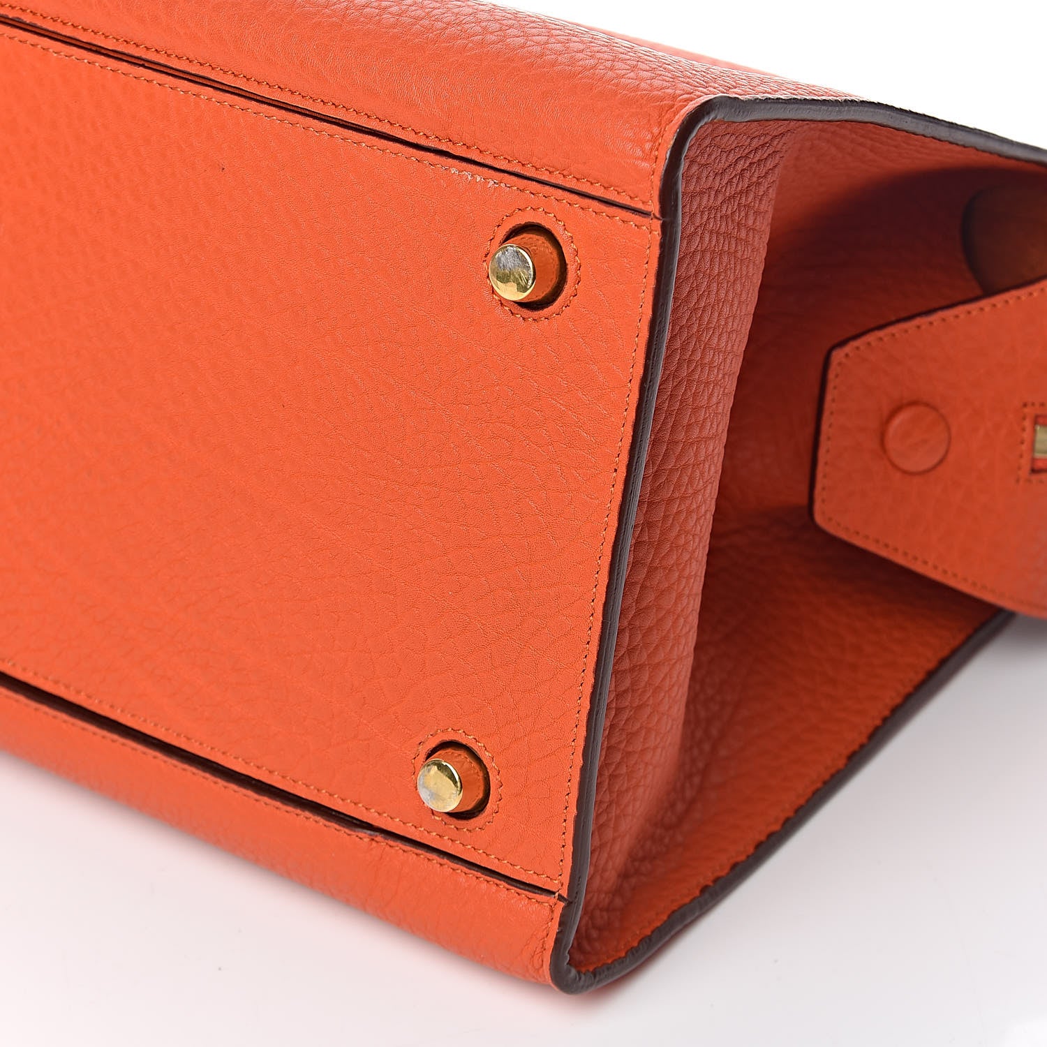 Celine Bullhide Calfskin Small Ring Handbag Burnt Orange 8 of 10
