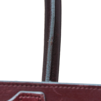 Celine Palmelato Mini Luggage Burgundy Azur Blue 32 of 33