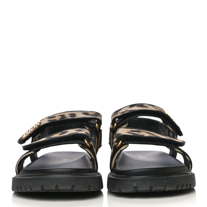 Christian Dior Technical Fabric Mizza Print DiorAct Sandals 41 Beige Multicolor 2 of 14