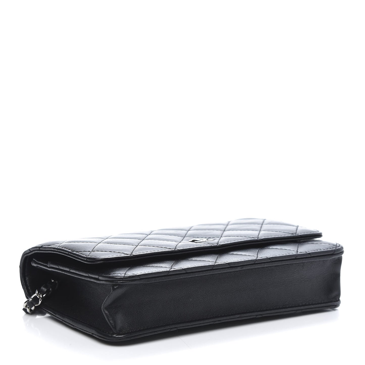 Lambskin Quilted Wallet On Chain WOC Black