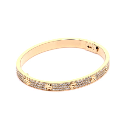 Cartier 18K Yellow Gold Diamond LOVE Paved Bracelet 20 4 of 9