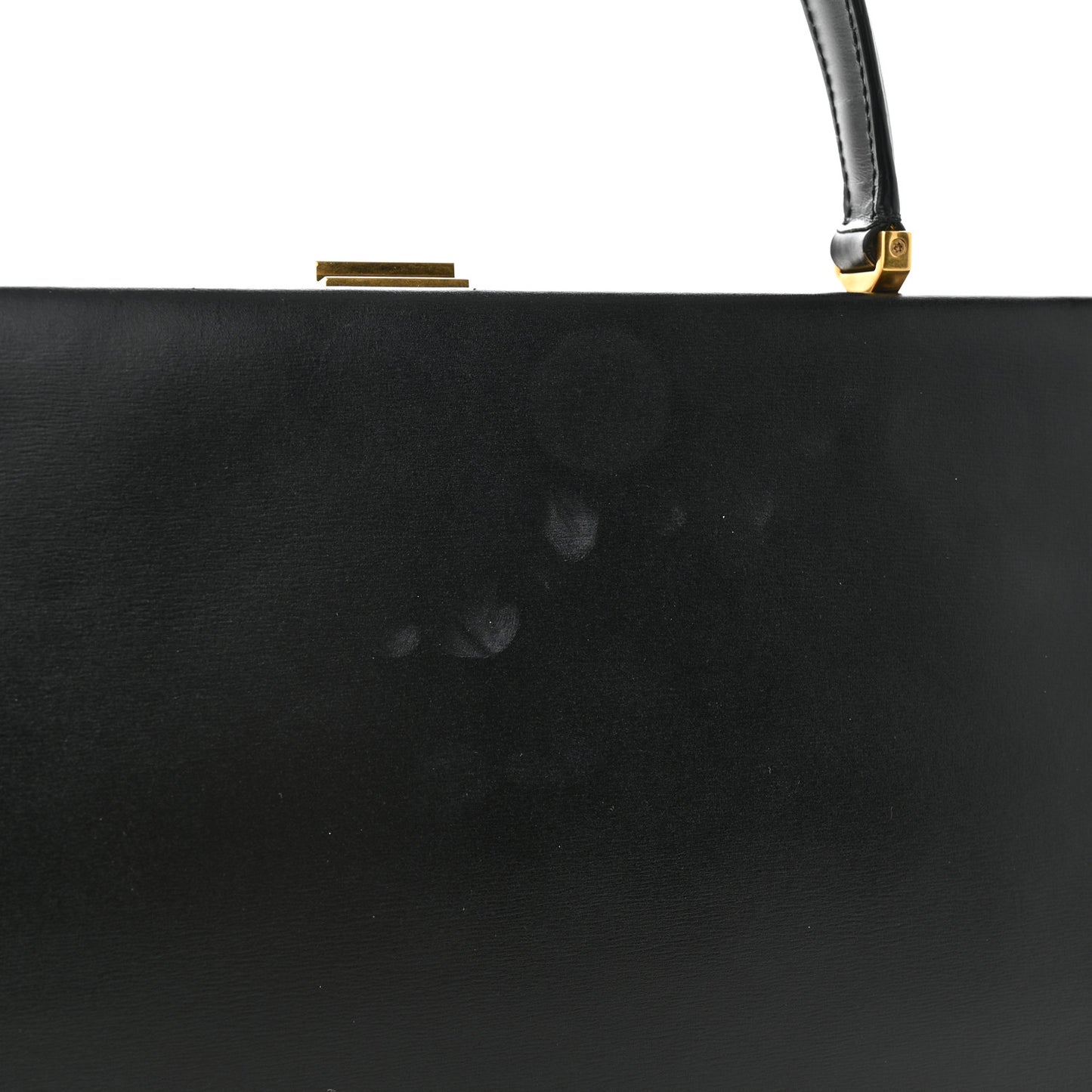 Box Calfskin Medium Clasp Bag Black