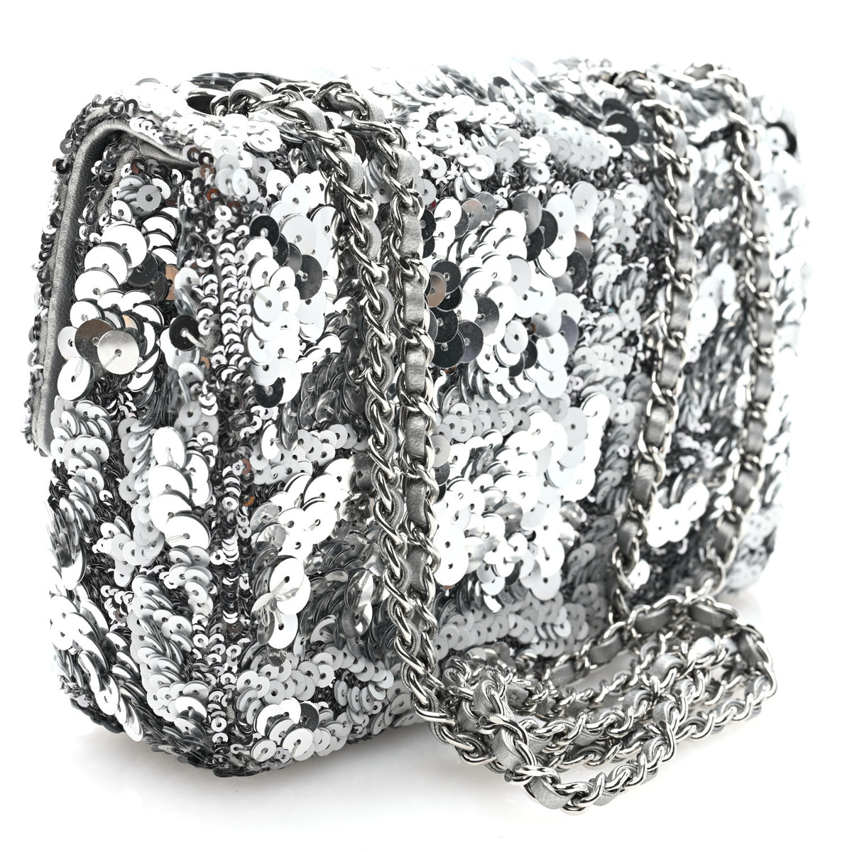 Chanel Sequin Mini Rectangular Flap Silver 3 of 10