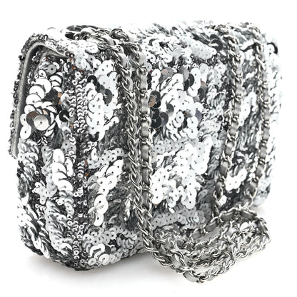 Chanel Sequin Mini Rectangular Flap Silver 3 of 10