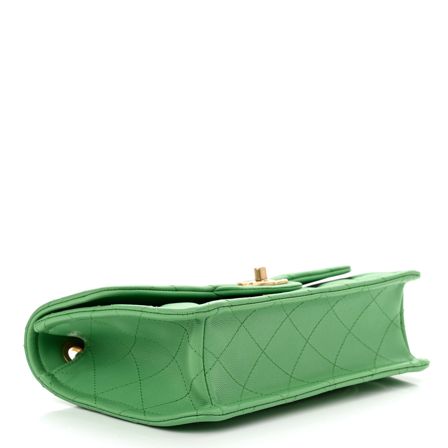 Chanel Caviar Quilted Medium Sweet Classic Flap Green 4 of 11