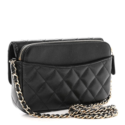 Chanel Caviar Quilted Flap Phone Holder With Chain Black 3 of 12