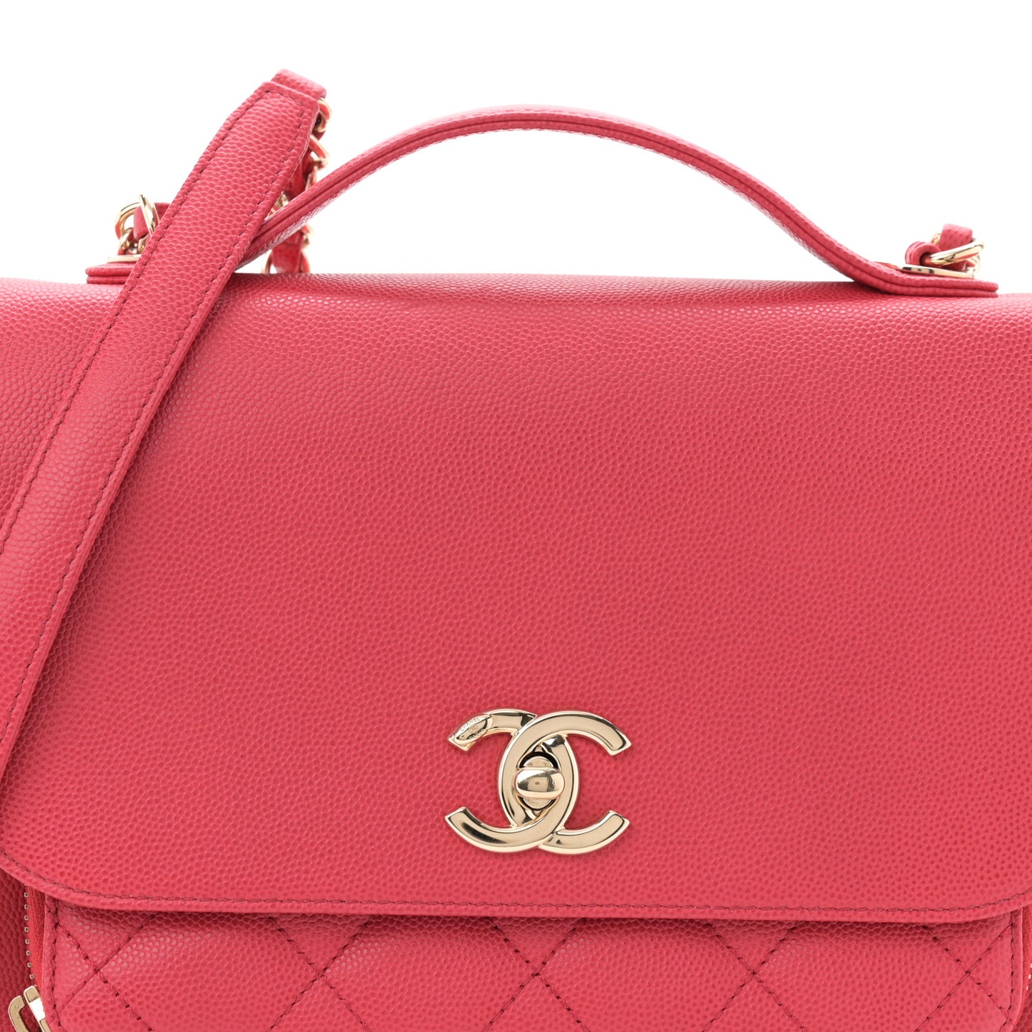 Caviar Quilted Medium Business Affinity Flap Red