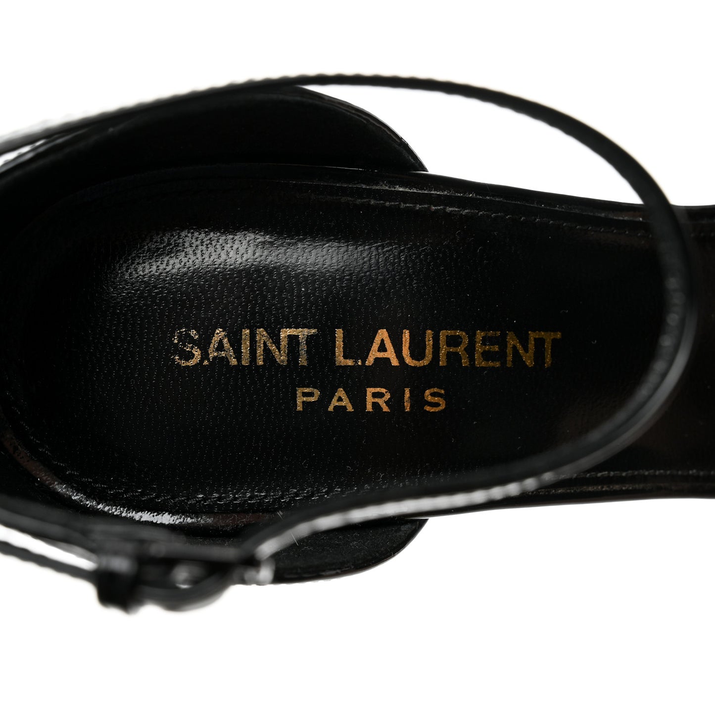Patent Calfskin Opyum 110 Sandals 37.5 Black Gold