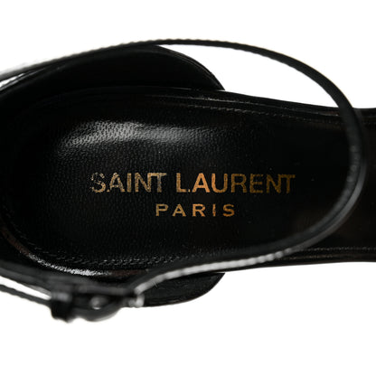 Saint Laurent Patent Calfskin Opyum 110 Sandals 37.5 Black Gold 7 of 9