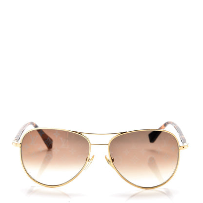 Louis Vuitton Conspiration Pilote Sunglasses Z0164U Gold 2 of 6